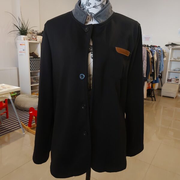 reusecentrum, baterkaren, pánske, vrchný diel, teplákovina, sako, pohodlné, ležérne, elegantné, XL, čierna