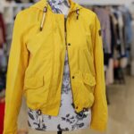 reusecentrum, baterkaren, Only, parka, XS, žltá, kapucňa, prechodná, na zips, voľnočasová, športová