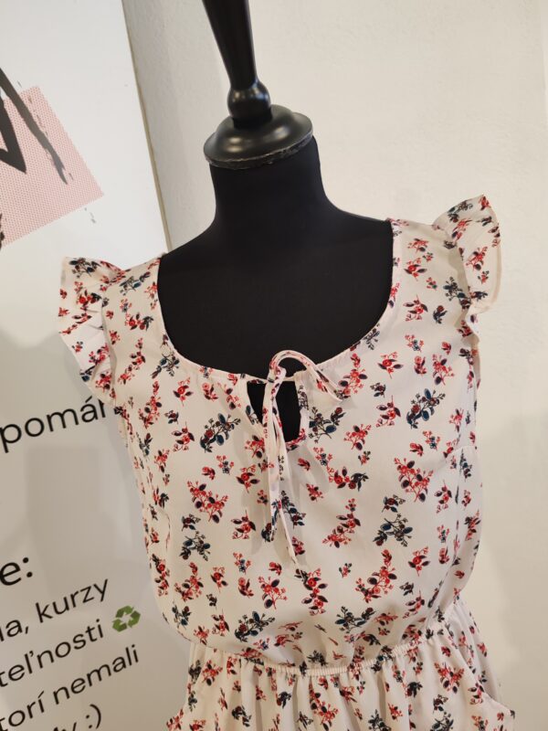 reusecentrum, baterkaren, House, šaty, dámske, letné, romantické, kvetinová potlač, vrecká, tenký materiál