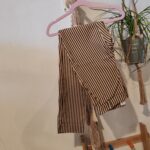 reusecentrum, baterkaren, Mango, nohavice, dámske, veľ. 34, strečové, elegantné, krémové, vysoký pás, pásiky