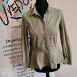 reusecentrum, baterkaren, košeľa, dámska, strečová, tenká, predĺžená, vojenská zelená, elegantná, pohodlná, na gombíky
