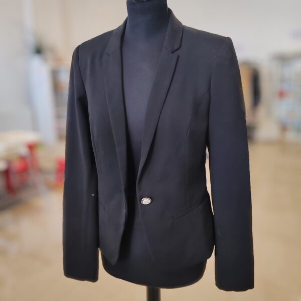 reusecentrum, baterkaren, Reserved, dámske sako, elegantné, tmavá farba, univerzálne, každodenné nosenie, veľkosť 38