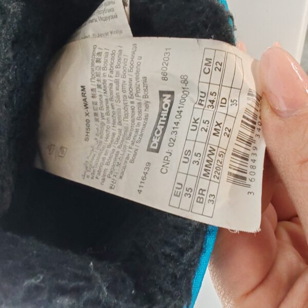 reusecentrum, baterkaren, Decathlon, gumáky, zimná obuv, zateplené, chlapčenské, sneh, nepremokavé, 35