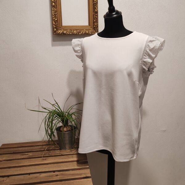 reusecentrum, baterkaren, mohito, bluzka, damska, xl, biela, bezrukavov, elegantna, letna, riasenie