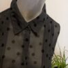 fl.irt, dámska košeľa, priehľadná blúzka, bodky, čierna košeľa, veľkosť 42, dlhý rukáv, elegantný štýl, ležérny outfit, kancelársky look, reusecentrum, baterkaren