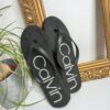 calvin klein, dámske šľapky, čierne žabky, letná obuv, veľkosť 39, pohodlné šľapky, značková obuv, CK, elegantný letný štýl, reusecentrum, baterkaren