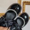 reusecentrum, baterkaren, baleriny, dievcenske_topanky, velkost_32, cierne, elegantne, perlicky, secondhand